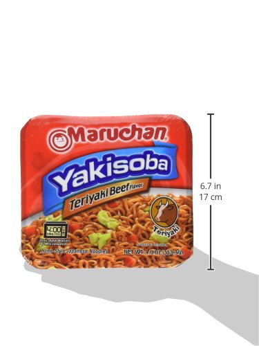 Maruchan Yakisoba Teriyaki Beef, Japanese Instant Ramen Noodles, 4.04 Oz, 8 Count (Pack of 2)