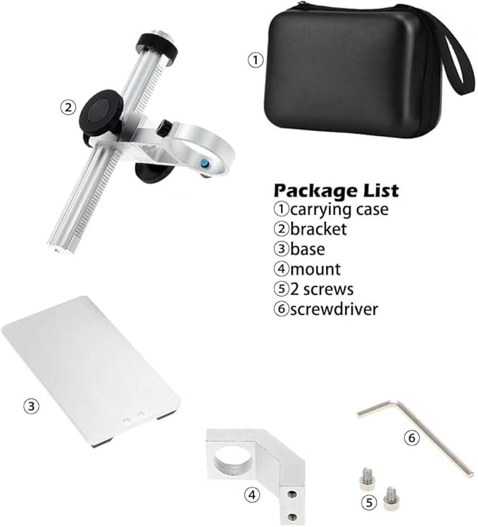 Ninyoon Universal Microscope Stand Pro, Stable Professional Aluminum Alloy Scope Base Holder Support Bracket for Max Diameter 1.4" USB Digital Wireless WiFi Microscope Endoscope Magnifier Camera