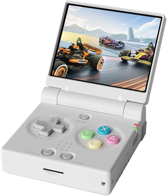 Miy Mini Flip 2.8-Inch IPS Screen Retro Handheld Game Console + Flip Onion SD Card 128G + Tempered Glass Screen Protector + Storage Bag