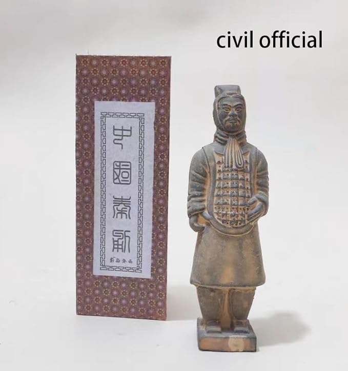 RICHINNA Terracotta Warriors Statues, Ancient China Asian Dynasty Qin Statues Collectible,Handcrafted Pottery Clay Chinese Cultural Business Gifts Office Decor