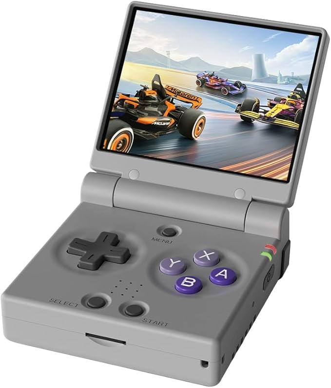 Miy Mini Flip 2.8-Inch IPS Screen Retro Handheld Game Console + Flip Onion SD Card 128G + Tempered Glass Screen Protector + Storage Bag