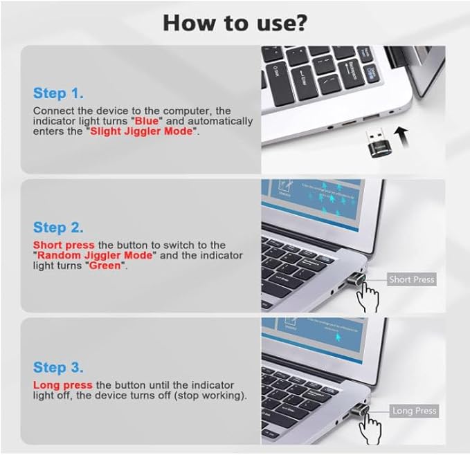 USB Mouse Jiggler Undetectable - Plug & Play Mouse Mover, Keeps Computer Awake, No Software, Work from Home USB Device