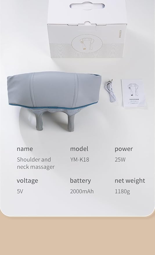 Neck Massager with Heat,Massager for Neck and Shoulder Pain, Neck Massager, deep Tissue + 4D Kneading kneading Massage Pillow ,Massager with Heat,Portable, Rechargeable, FSA Eligible
