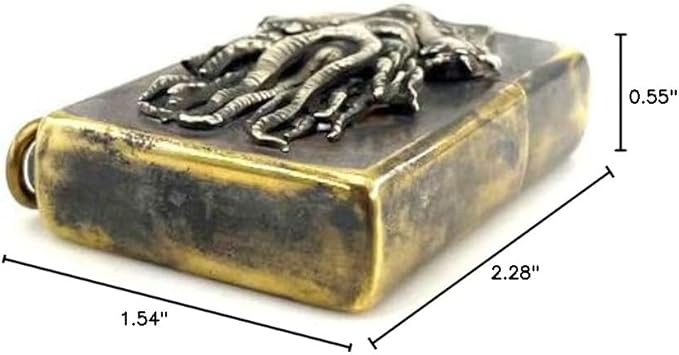Brass Lighter Case Handmade Gift for Men,Lighter Pouches Protective Storage Case Holder for Father, Boyfriend, Husband Stylish Design for Home Everyday Carry Outdoor Hiking Camping