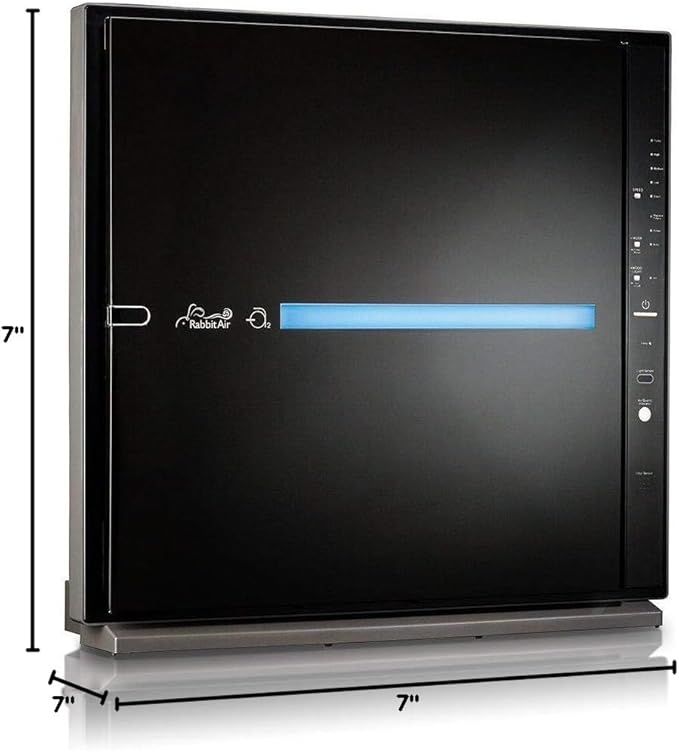 Rabbit Air, MinusA2 Air Purifiers for Home, Ultra Quiet HEPA Air Purifier - Wall Mountable Large Room Air Purifier - Stylish, Efficient and Energy Star - (SPA-780A, Black, Odor Remover)