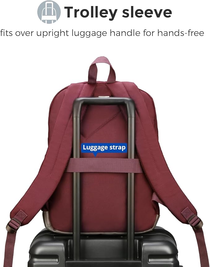 Swissdigital Design Big Student Laptop Backpack with Fun Personalized Patches For College Boy & Girl, Middle High School Teen Bookbag Cool Travel Daypack Burgundy - Includes 3 Patches | SD1718-44