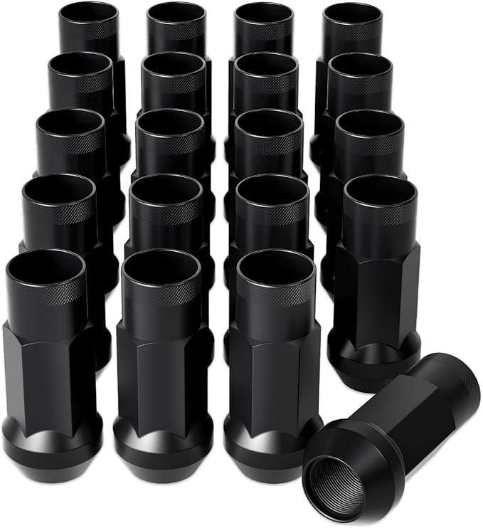 Orion Motor Tech M12x1.25 Lug Nuts, 12mmx1.25 Wheel Lug Nuts Compatible with Infiniti Nissan Subaru Suzuki and More, Open End Lug Nut Set, Set of 20, Black