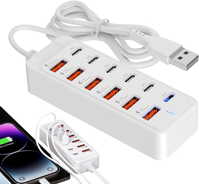 USB Hub Type-C Converter, 66W Portable Dock, Docking Station with Fast Charging, Computer Accessory for Laptop Tablet, Tech Necessities, Reliable USB Hub for Home Office Study Room
