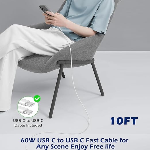 10FT iPhone 16 Charger Fast Charging,Apple Fast Charger 2Pack USB C Charger Block PD Type C Wall Adapter with 10Foot USB C to USB C Braid Woven Cable Charging for iPhone 16/16 Pro/16 Pro Max/15/iPad