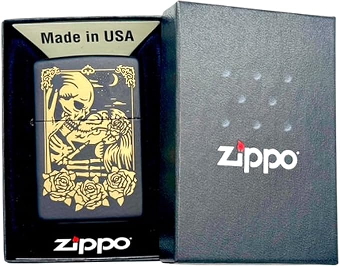 Custom Tarot Card Zippo Lighter – 23 Engraved Major Arcana Designs – Black Matte Windproof Refillable Lighter – Made in USA – Personalized Occult Gift for Tarot Readers, Witches & Collectors (Lover 1)