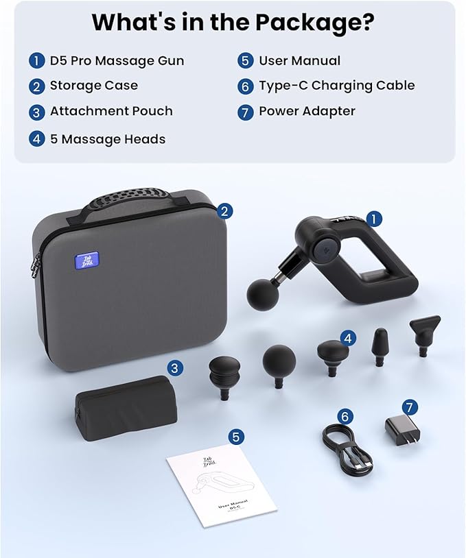 BOB AND BRAD D5 Pro Massage Gun with 13mm Amplitude, FSA-HSA Eligible, Professional Deep Tissue Percussion Massage Gun, Ergonomic D-Handle for Effortless Muscle Pain Relief
