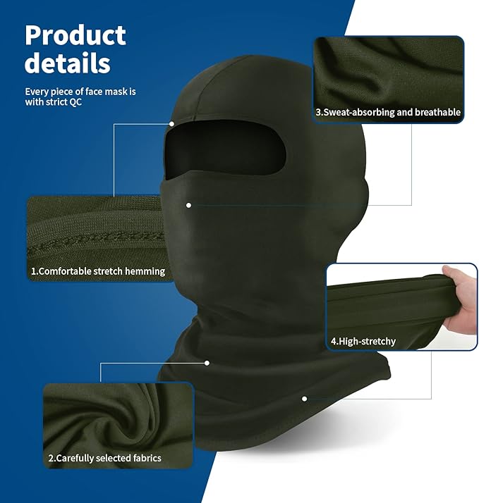 YESLIFE Balaclava Ski Mask for Men and Women, Winter Face Mask, Shiesty for Skiing, Snowboarding & Motorcycle