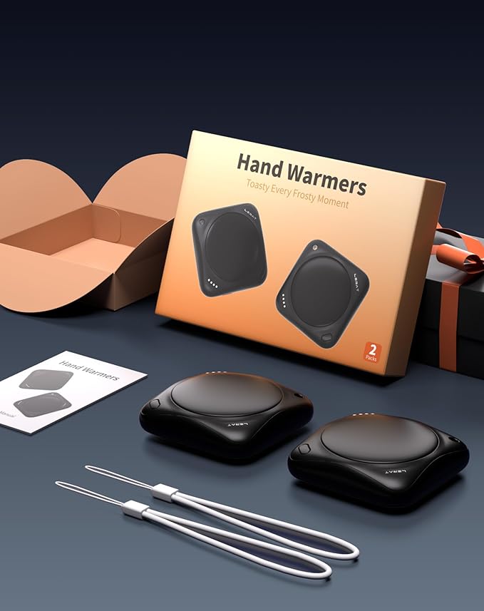 Lerat Hand Warmers Rechargeable, 2 Pack Electric Hand Warmers, Reusable Portable Pocket Heater