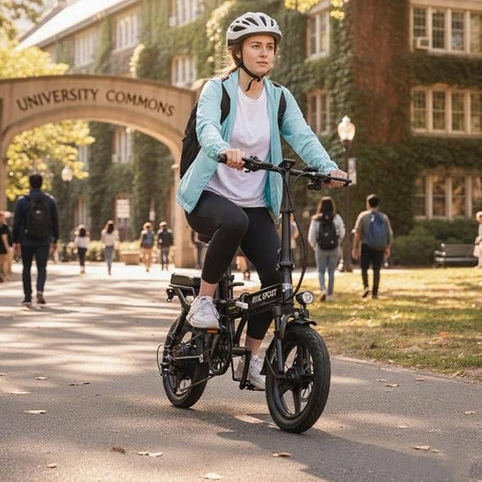 Folding Electric Bike for Adults, Peak 750W Motor 25MPH, 48V 20Ah Removable Battery 55Miles Ebike,14'' Lightweight Adults Electric Bicycles for Men/Women/Teens, Full Suspension, UL Certified