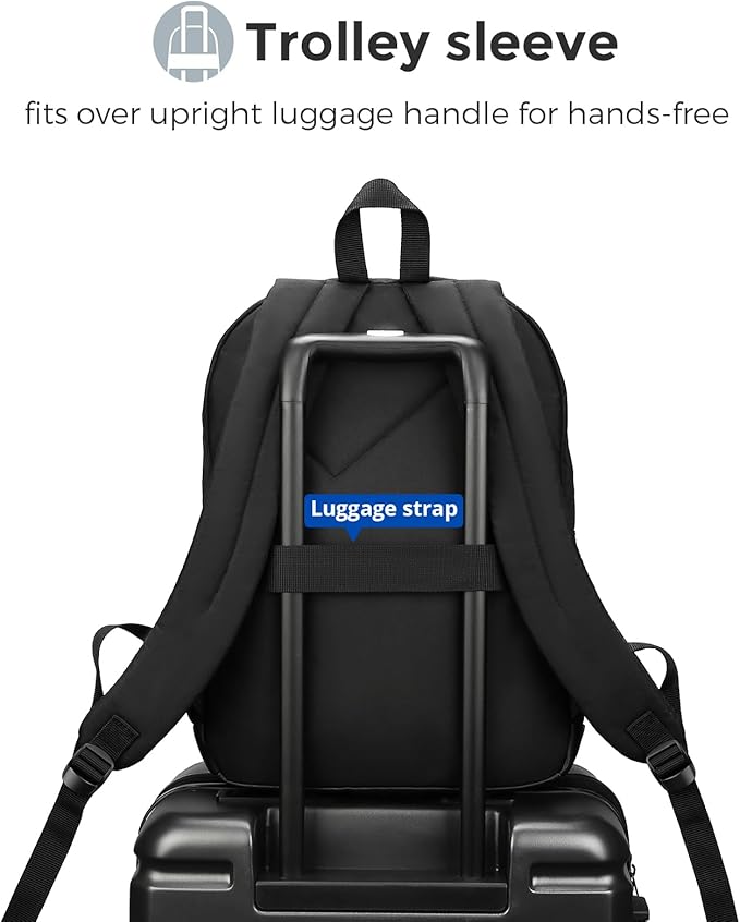 Swissdigital Design Big Student Laptop Backpack with Fun Personalized Patches For College Boy & Girl, Middle High School Teen Bookbag Cool Travel Daypack Black- Includes 3 Patches | SD1718-01