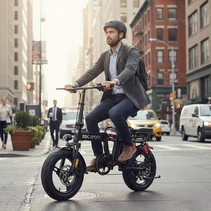 Folding Electric Bike for Adults, Peak 750W Motor 25MPH, 48V 20Ah Removable Battery 55Miles Ebike,14'' Lightweight Adults Electric Bicycles for Men/Women/Teens, Full Suspension, UL Certified