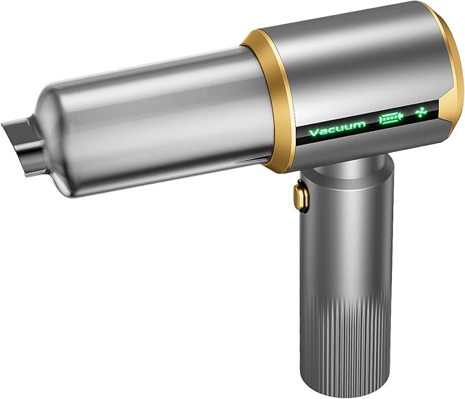 Cordless Car Handheld Vacuum: Car Vacuum Cleaner with 16000Pa Ultra-Strong Suction, Brushless Motor & HEPA Filter - Lightweight Design for Drivers and Office Workers - Ebony
