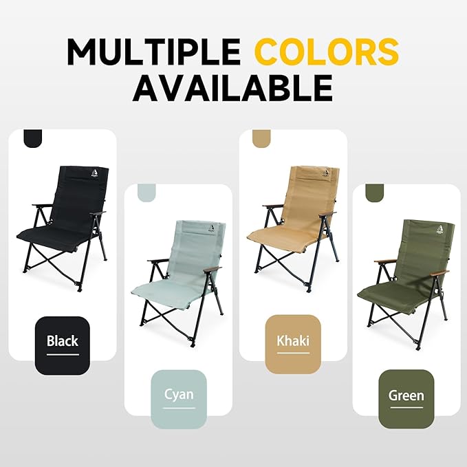 Folding Camping Chair, Portable Outdoor Lawn Chairs for Adults Heavy Duty for Beach, Fishing,Picnic,Concert Sports, Collapsible Camp Chairs