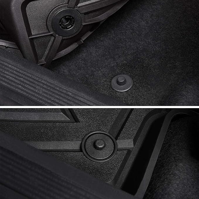 LASFIT Floor Mats for Ford Explorer 2020-2025 7 Passenger TPE All Weather Protector Anti-Slip Floor Liners, 2025 2024 2023 2022 2021 2020 Explorer 7 Seats Accessories, 1st& 2nd& 3rd Row, 4pcs Black