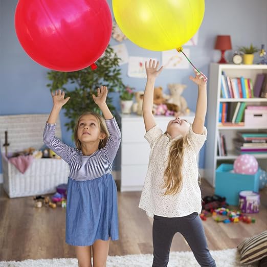 LEEZZIZZ 30Pcs Punch Balloons, Thickened Neon Punching Balloon Heavy Duty Party Favors for Kids with Rubber Band Handle, Bouncy Balls for Birthday Weddings Goodie Bag Stuffer Supply