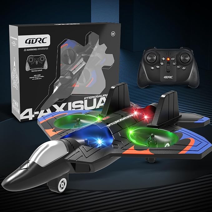 4DRC V32 Foam RC Planes Remote Control Airplanes for Kids Adults 8-16, RC Drone Airplane Helicopter Fighter Jet, 360° Flip, Stunt Roll, Airplane Toy Gifts for Kids Boys Adults Beginners