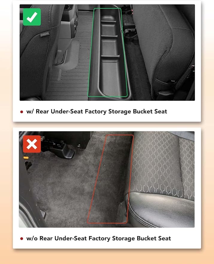 YHTAUTO Floor Mats Fit 2019-2024 Ram 1500 Crew Cab (w/Rear Under-Seat Factory Storage Bucket Seat), TPE All Weather Car Mats Waterproof Anti-Slip Odorless Floor Liner, Front & 2nd Row Liner