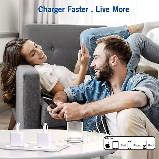 iPhone 16 15 Fast Charger,Type C Charging USB C Charger 20w Power Adapter Fast Charging Block Charge with 2Pack 3FT C Cable for iPhone 16/16 Plus/16e/15/15 Plus/15 Pro/15 Pro Max/iPad Pro 12.9/iPad 11