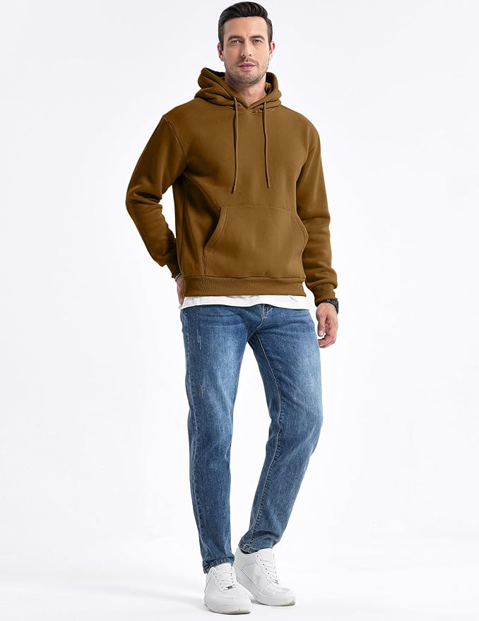 JMIERR Mens Casual Cotton Hooded Collar Drawstring Hoodies Pullover Sweatshirts Casual Long Sleeve Shirts