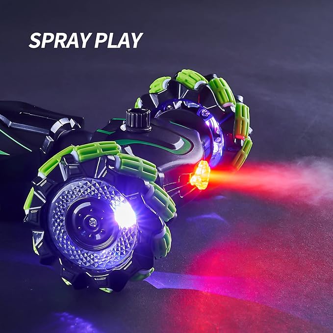 4WD Remote Control Gesture Sensor Car,Hand Controlled RC Stunt Car,Double-Sided Vehicle 360° Rotation with Light and Music Spray, Watch Toy Cars for Boys & Girls Birthday
