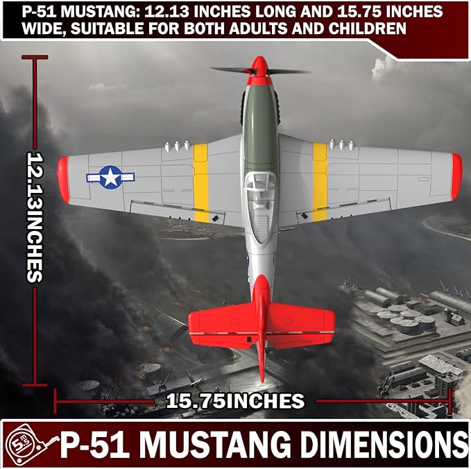 LEAMBE 4 Channel RC Plane, Ready to Fly Aerobatic Aircraft, Easy Control for Beginners, P51 Mustang RC Airplane Best Gift for Adults