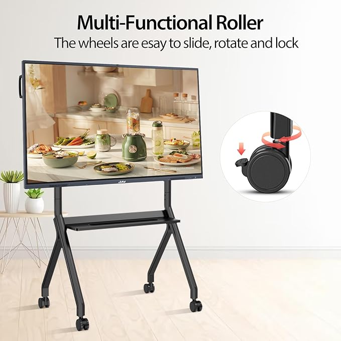 JAV 65 Inch Smart Board Interactive Whiteboard with Stand for Classroom Office Home, 4K UHD 8+128GB Touchscreen Smartboard with Built-in EDLA Licensed Android OS & Open App Ecosystem