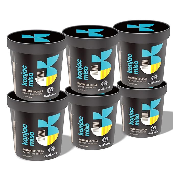 Hethstia Konjac Noodles Instant Miso Soup Cup – 6 Packs Shirataki Pasta Angel Hair with Low Carb Miso Broth, Ready to Eat Ramen, Low GI, Keto-Friendly, Healthy Asian Noodles, Holiday Gift
