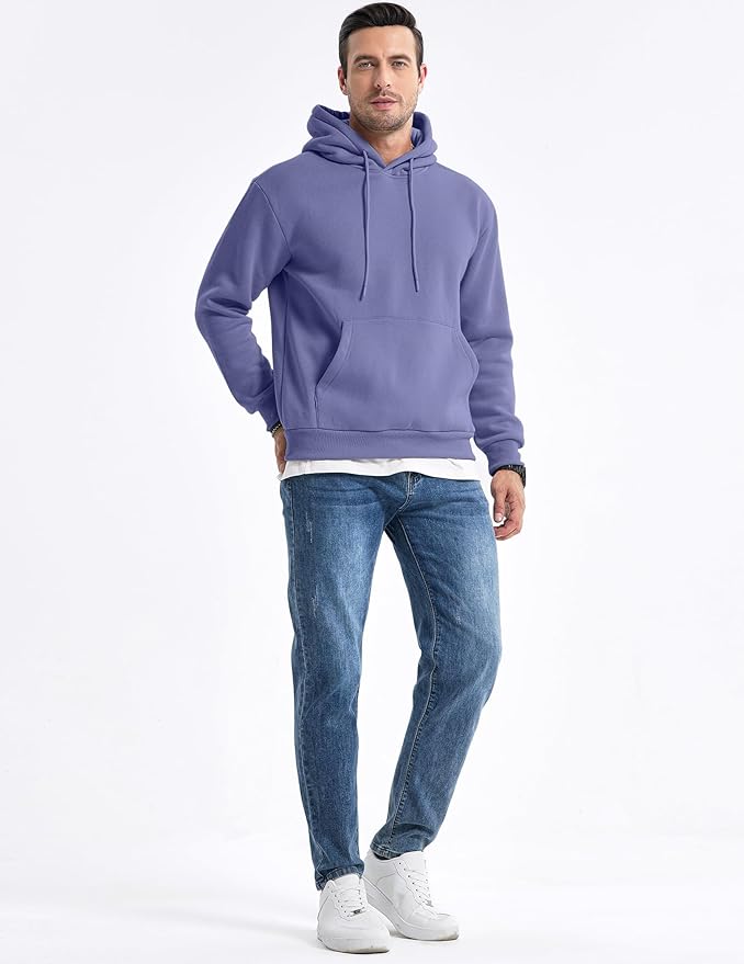 JMIERR Mens Casual Cotton Hooded Collar Drawstring Hoodies Pullover Sweatshirts Casual Long Sleeve Shirts