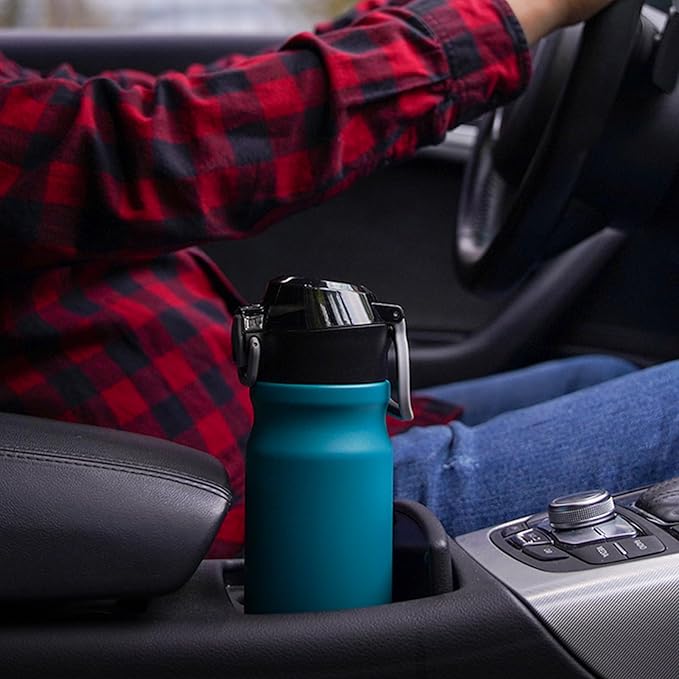 BJPKPK Stainless Steel Insulated Water Bottle with Straw Lid 18oz Reusable Metal Thermal Flask Bottles Keep Cold and Hot,Sage