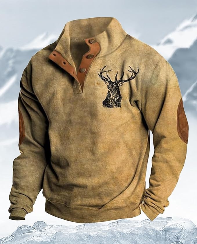 Western Sweatshirts for Men Aztec Retro Pullover Quarter Zip Sweatshirt Mens Stitching Color Fleece Sweatshirt