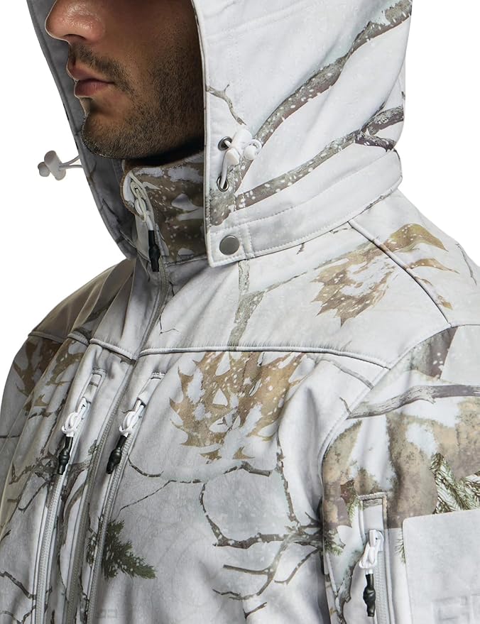 CQR Men's Tactical Softshell Jacket, Winter Warm Fleece Lined Coat, Water Resistant Outdoor Hunting Hiking Rain Windbreaker
