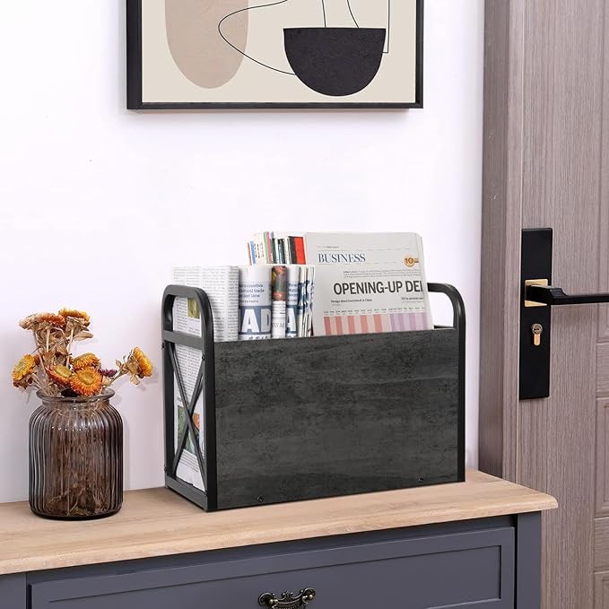 YINMIT Magazine Holder, Magazine Rack Floor, Magazine Storage Basket, Folder Organizer Bin for Books, Newspapers, Tablets