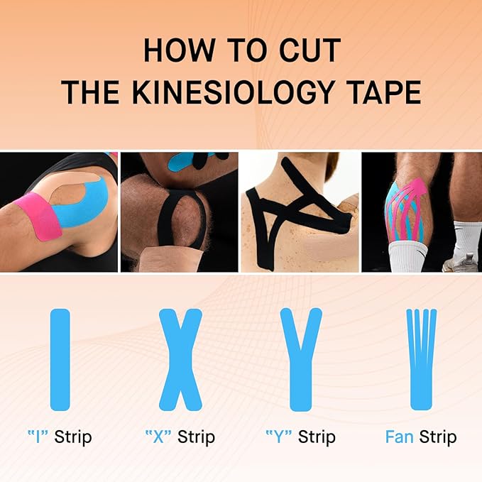 OK TAPE Regular Original Cotton Kinesiology Tape (2 Pack), Elastic Water Resistant Therapeutic Athletic Tape, Latex Free, Injury Recovery, Uncut K Tape 2in×16.4ft - Purple