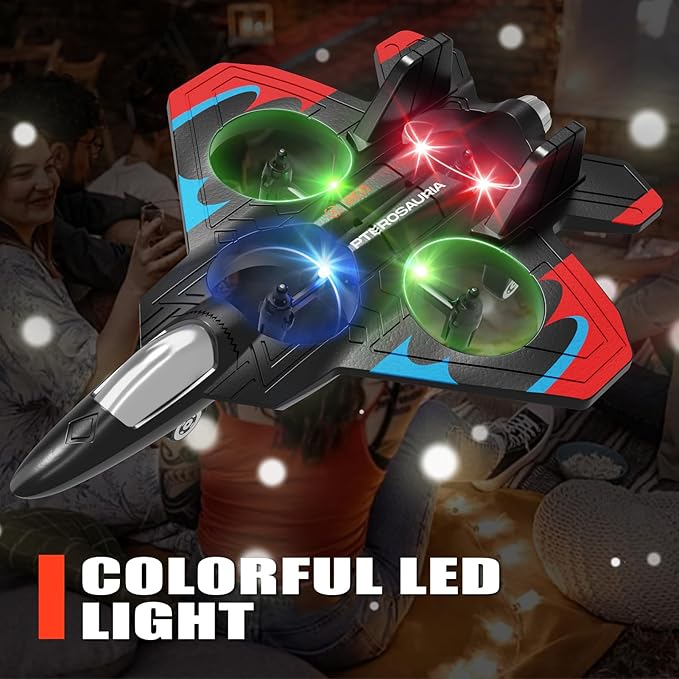 4DRC V32 Foam RC Planes with 4 Batteries, Remote Control Airplanes for Kids Adults 8-16, RC Airplane Drone Helicopter with Light, 360° Flip Fighter Jet Toys, Airplane Toy Gifts for Kids Adults