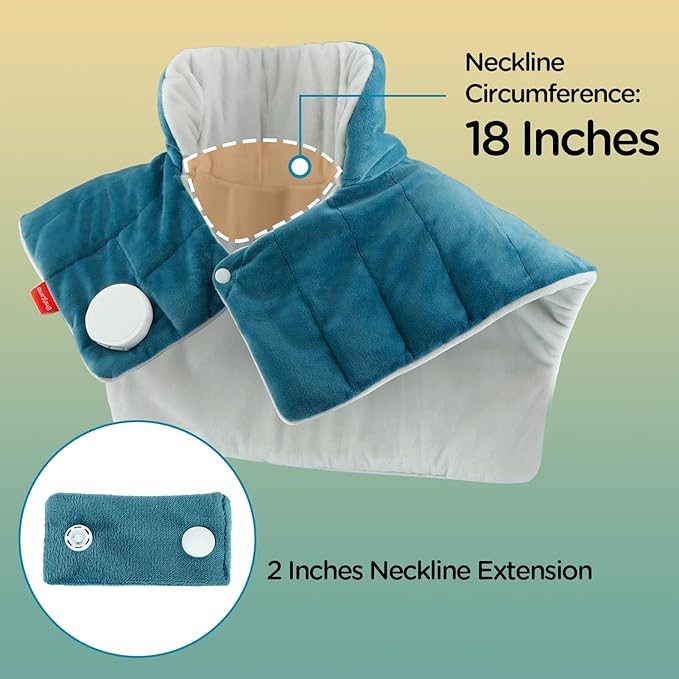 Comfytemp Heating Pad for Neck and Shoulders and Back, 2.6lb Weighted Electric Heat Pad FSA Eligible, Large HSA Heated Wrap, 9 Heat Settings & 11 Timer, Valentines Birthday Gifts for Women Men Mom Dad