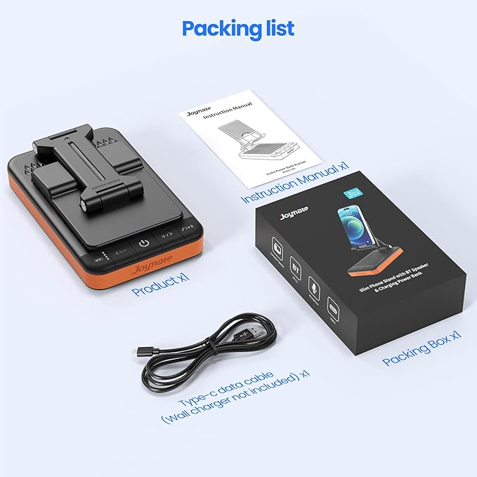 Gifts for Men and Women, Slim 5000mAh Charging Stand Phone Stand with Bluetooth Speaker Foldable Phone Holder Festival Gift for Husband,Wife,Dad,Mom,Teens