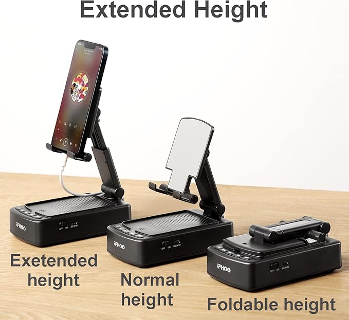 Gifts for Men Women, Phone Stand with Bluetooth Speaker BT5.3, Gifts for Him Dad Who have everything, Phone Holder with Wireless Speaker for iPhone/Android/Tablet, Tech Gadgets,Birthday Gifts for Men