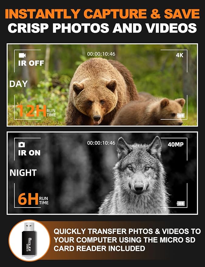 Night Vision Binoculars Nova - 4K 40MP Infrared Night Vision Goggles with 8X Zoom, 3'' HD Screen, 5000mAh Battery, 7-Level IR for Hunting, Camping, Security