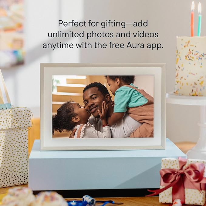 Aura Carver 10.1" WiFi Digital Picture Frame | The Best Digital Frame for Gifting | Text Photos Directly to Your Frame from Anywhere | Free Unlimited Storage | No Subscription Fees, No Ads