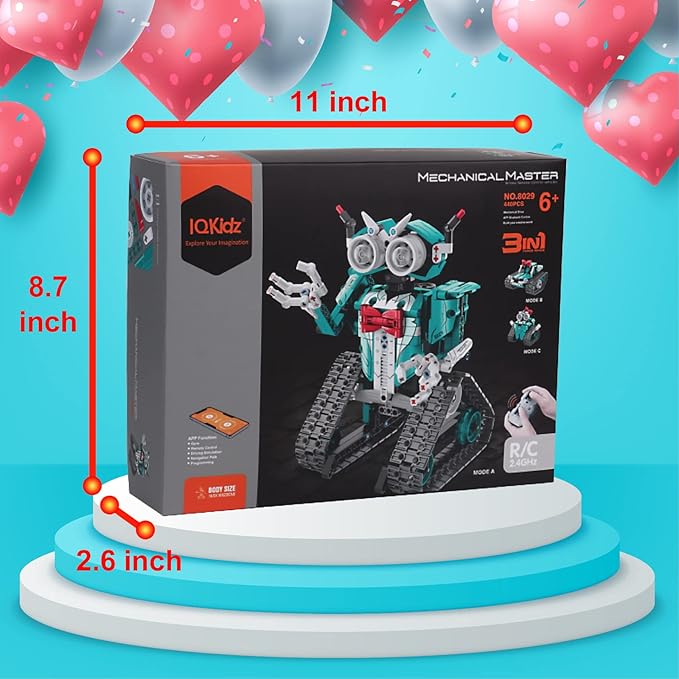APP/Remote Control STEM Building Kits for Kids Ages 8-12 - 3 in 1 RC Robot Car Toys, 440 Pcs Educational Science Projects, Gift Ideas for Boys Girls