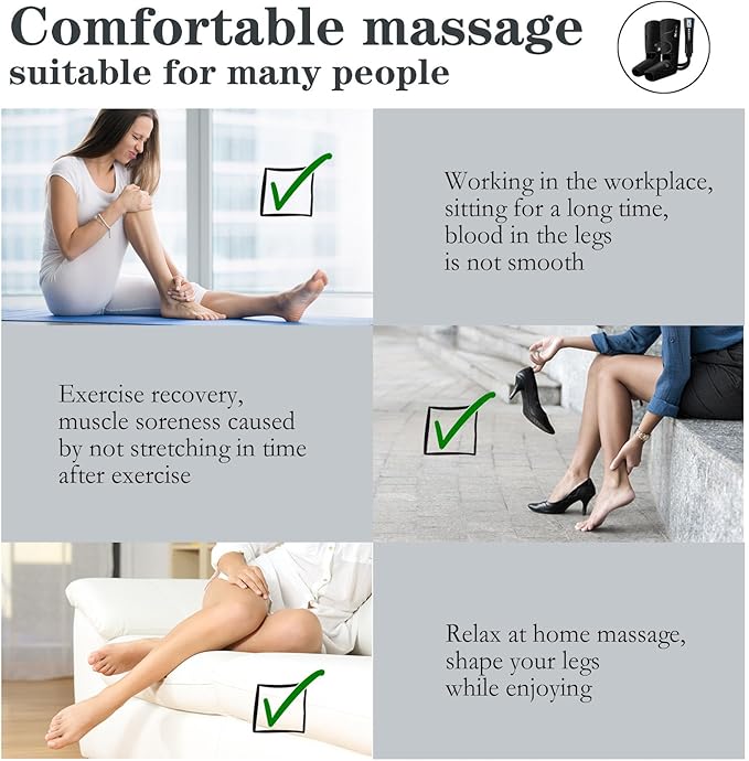 Gifts for Dad Mom Men Women Christmas Mothers Day, Fathers Day, Air Compression Massager with Heat for Foot, Leg, Calf, Thigh, Knee, Helpful for Vericose Veins, Muscle Fatigue, Cramps, Swelling, Edema