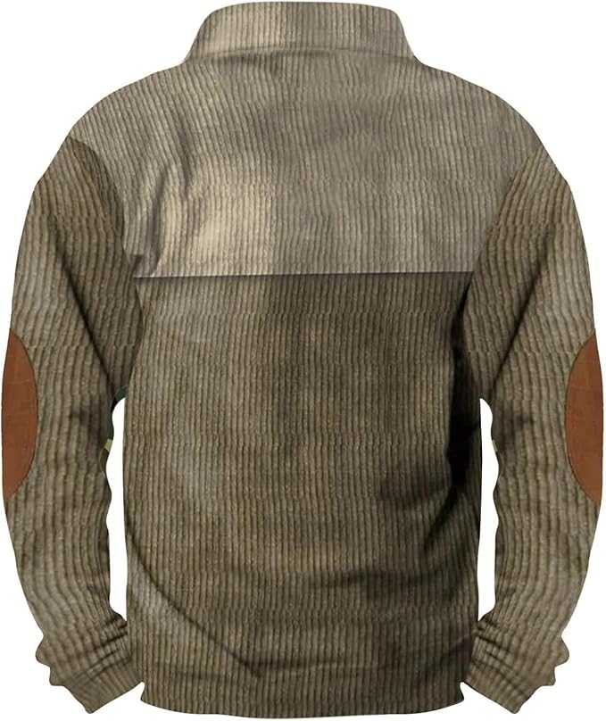 Western Sweatshirts for Men Aztec Retro Pullover Quarter Zip Sweatshirt Mens Stitching Color Fleece Sweatshirt