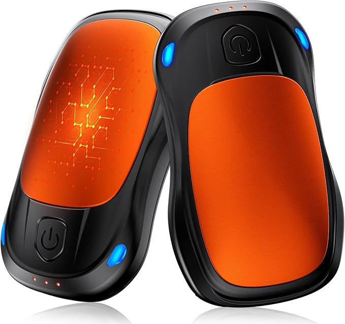 Hand Warmers Rechargeable 2 Pack, MKG Electric Hand Warmer, 24Hrs Long Lasting Reusable HandWarmers with 3 Levels Quick Heat, Portable Pocket Heater for Camping, Hunting, Golf, Women Wen Winter Gift