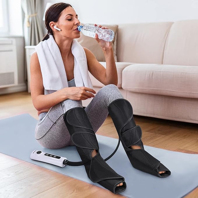 CINCOM Leg Massager for Circulation and Pain Relief, Air Compression Calf Foot Massagers Helpful for Relaxation, Gifts for Mom and Dad (with 2 Extensions)