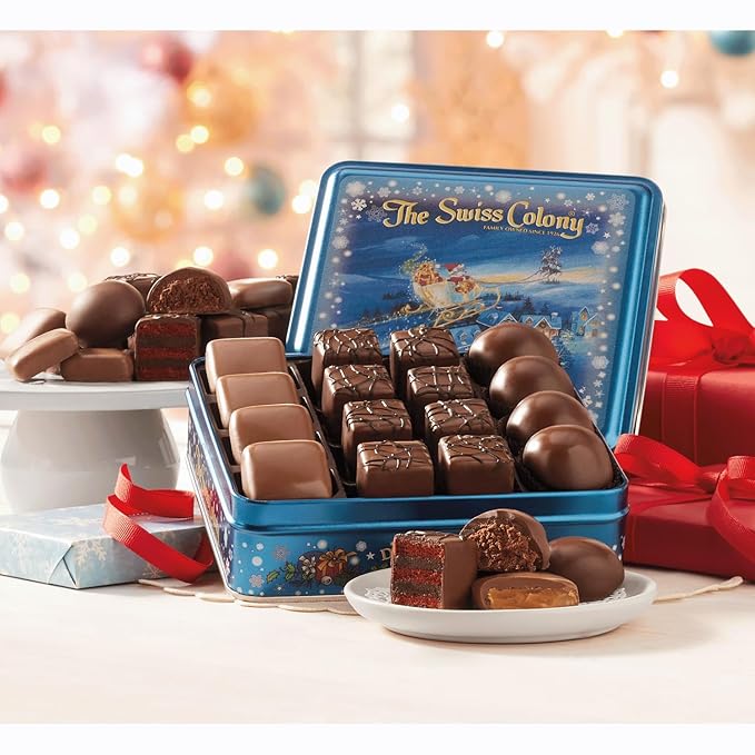 The Swiss Colony 27 Favorites, Ultimate Chocolate Collection, Petits Fours Assortment Bundle - Assorted Chocolates, Petits Fours, Tortes, Cheeses, Cookies, Candies, and Summer Sausage Meats